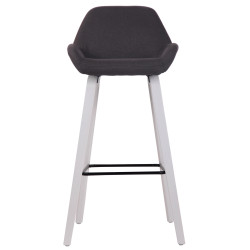 Taburete de bar Newnan de 4 patas con estructura de tela Negro,Blanco (roble)