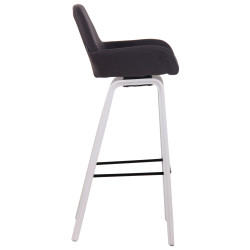 Taburete de bar Newnan de 4 patas con estructura de tela Negro,Blanco (roble)