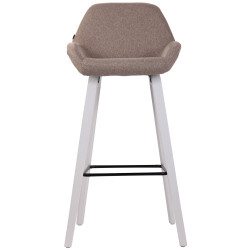 Taburete de bar Newnan de 4 patas con estructura de tela Gris topo,Blanco (roble)