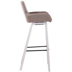 Taburete de bar Newnan de 4 patas con estructura de tela Gris topo,Blanco (roble)