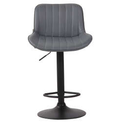 Taburete de bar Letini en cuero sintético Gris,Negro