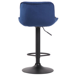 Taburete de bar lentini en terciopelo Azul,Negro